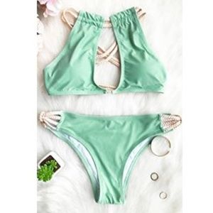 Cupshe Peppermint Wind Bikini Set
